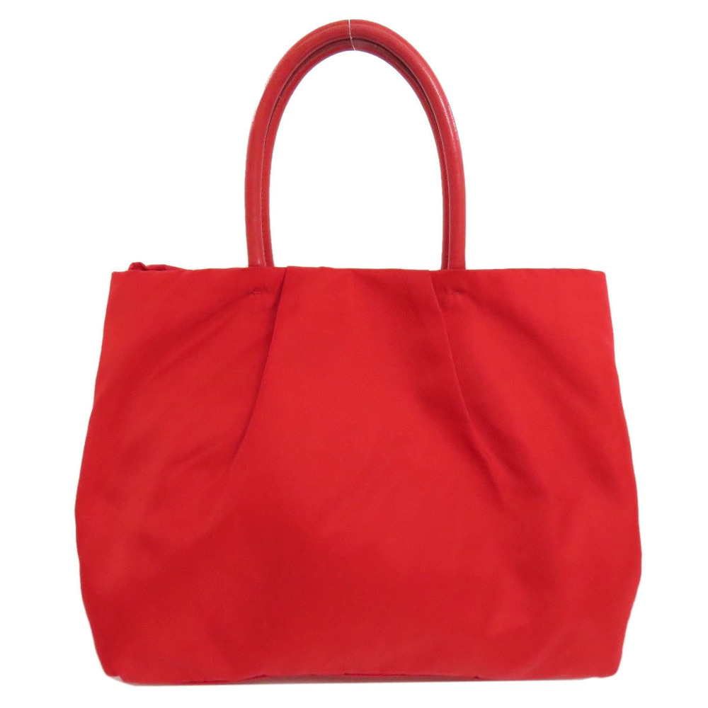 Prada red Bow prominent vibrant Tote bow Fiocco
